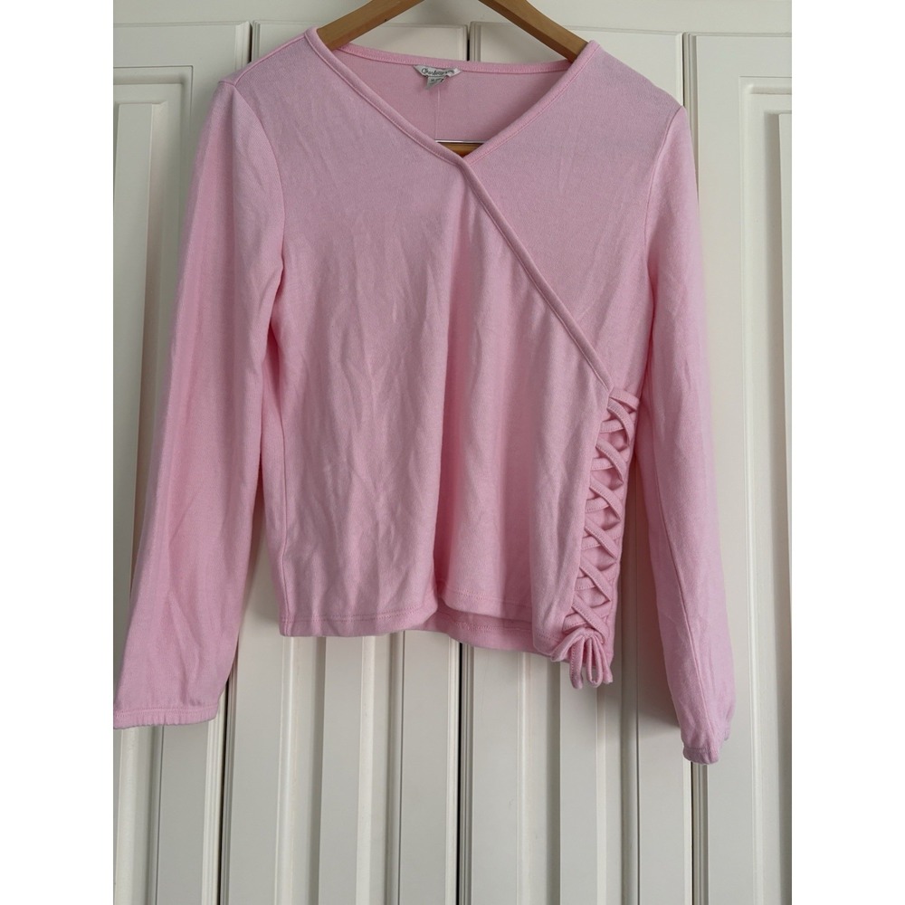 Preppy Orchid Pink V Neck Sweater Top Blouse  Charlotte By Cato Size XL (18) NWT